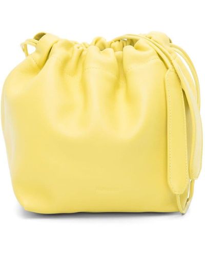 Jil Sander Dumpling Leather Shoulder Bag - Yellow