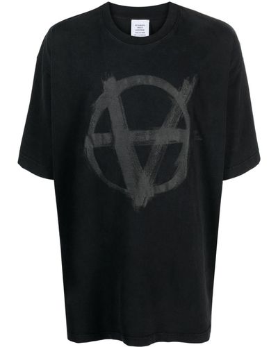 Vetements Reverse Anarchy Cotton T-shirt - Black
