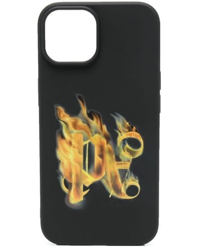 Palm Angels Burning Pa Iphone 15 Pro Max Case - Black