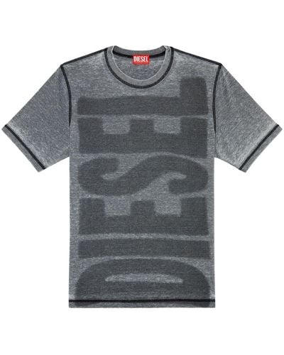 DIESEL T-shirt T-Justil-N1 à logo imprimé - Gris