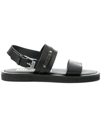 Moschino Logo-appliqué Sandals - Black