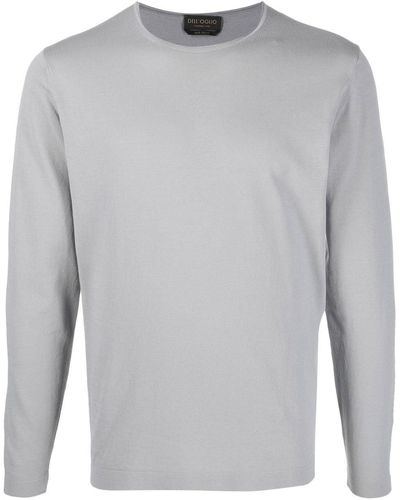 Dell'Oglio Long-sleeve Cotton Sweater - Gray