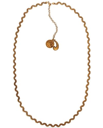 Etro Logo-charm Chain Necklace - Metallic