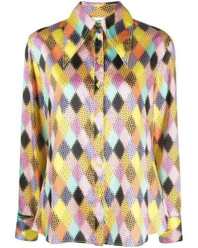 Christopher John Rogers Camisa con diseño colour block - Amarillo