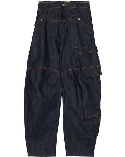 DARKPARK Rosalind Cargo-Jeans im Tapered-Design - Blau