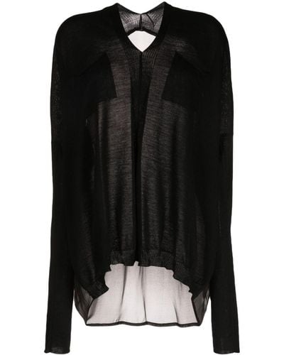 Masnada Abstract-print Wool Blouse - Black