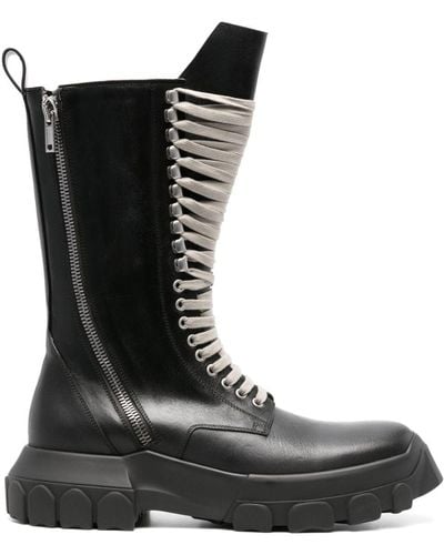 Rick Owens Army Tractor Leather Boots - Black