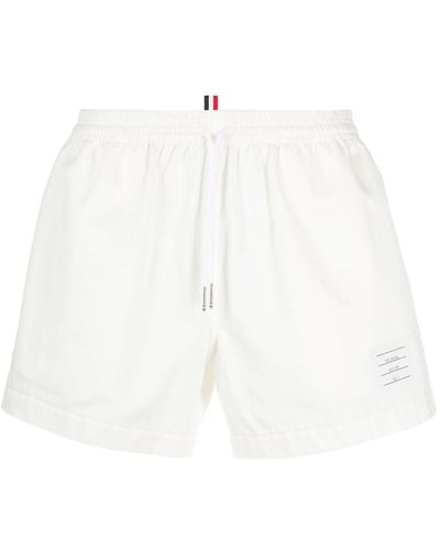 Thom Browne Cotton Shorts With Drawstring Waist - White
