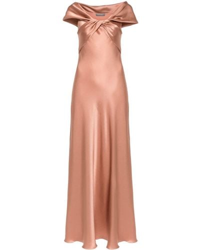 Alberta Ferretti Satin-weave Maxi Dress - Pink