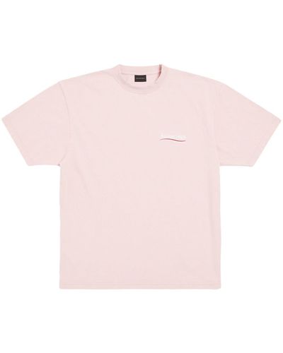 Balenciaga T-Shirt mit Kampagnen-Logo - Pink
