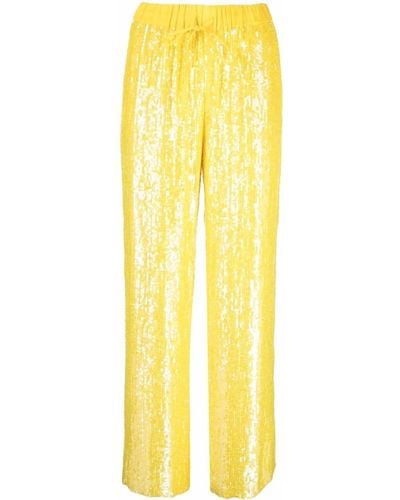 P.A.R.O.S.H. Sequined Wide-leg Pants - Yellow