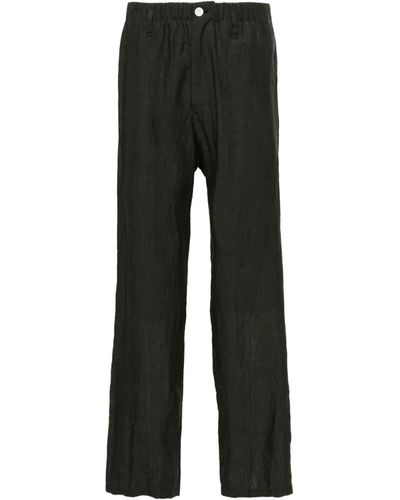 Yohji Yamamoto Seam-detail Tapered Trousers - Black