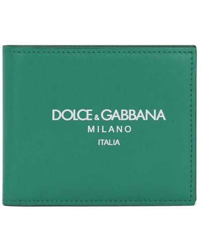 Dolce & Gabbana Logo-print Leather Wallet - Green