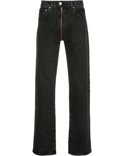 Vetements Jeans mit durchgehendem Reißverschluss - Schwarz