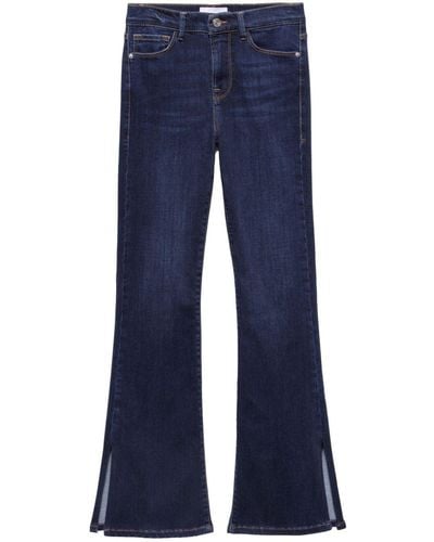 FRAME Le Mini Boot Slit High-rise Flared Jeans - ブルー