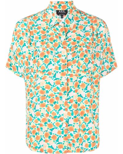 A.P.C. Camisa con estampado floral - Naranja
