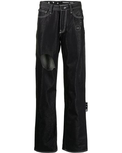 Off-White c/o Virgil Abloh Jeans Met Uitgesneden Detail - Zwart