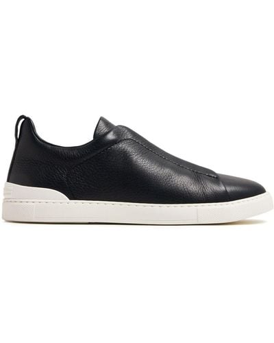 Zegna Low-top Leather Trainers - Black