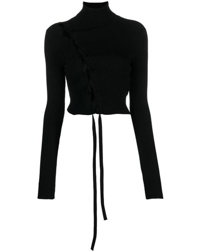 Ssheena Roll-neck Ribbed Sweater - Black