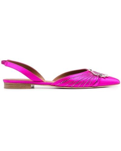 Malone Souliers Crystal-embellished Ballerina Shoes - Pink