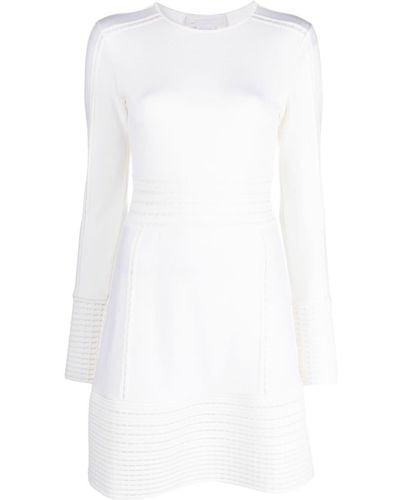 Genny Cut Out-detail Knitted Dress - White