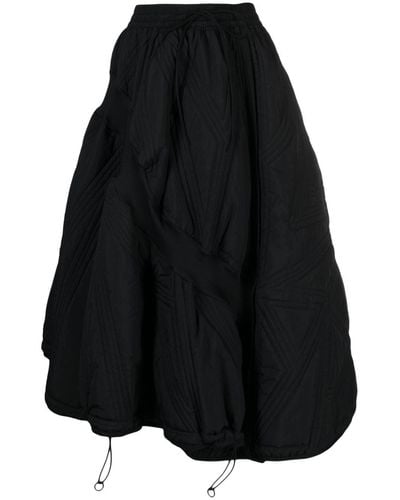Y-3 X Adidas Quilted Drawstring Midi Skirt - Black