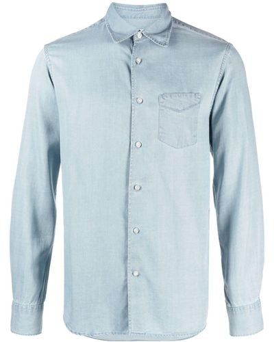 Officine Generale Button-up Lyocell Shirt - Blue