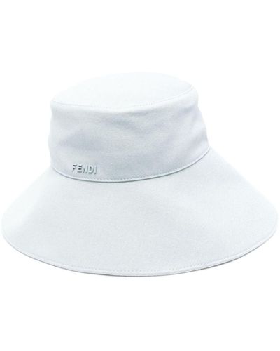 Fendi Sombrero de verano con letras del logo - Blanco