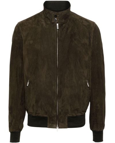 Boglioli Zip-up Leather Jacket - Green