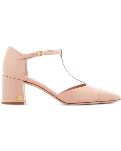 Ferragamo 60mm T-strap Leather Court Shoes - Pink