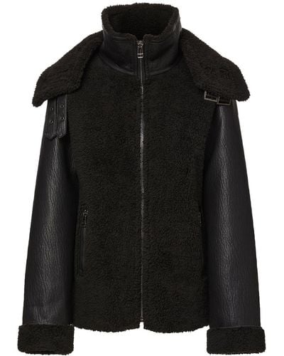 Unreal Fur Shearling-panelled Bomber Jacket - Black