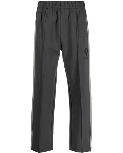 Represent Logo-embroidered Straight-leg Trousers - Grey