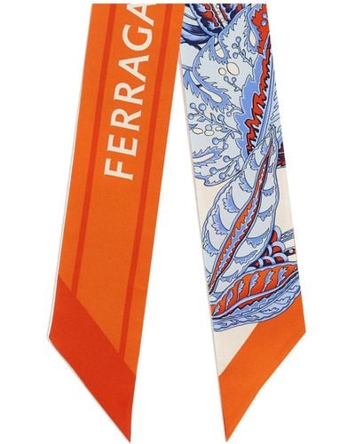 Ferragamo Bandeau-Bikini mit Print - Orange