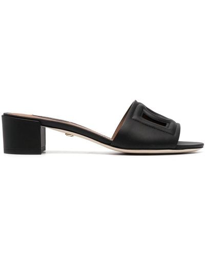 Dolce & Gabbana Logo-embossed Mule Sandals - Black