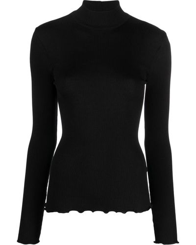 Givenchy Jersey con cuello vuelto y borde festoneado - Negro