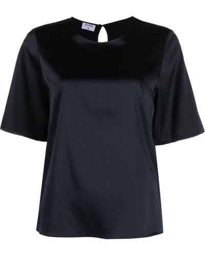 Filippa K T-shirt en soie à manches courtes - Noir