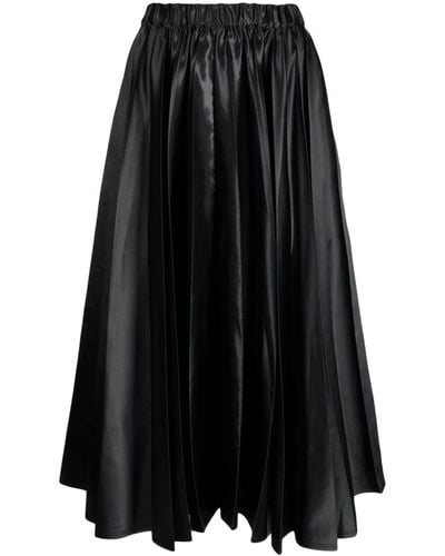 COMME DES GARÇON BLACK Faux-leather Pleated-detail Skirt - Black