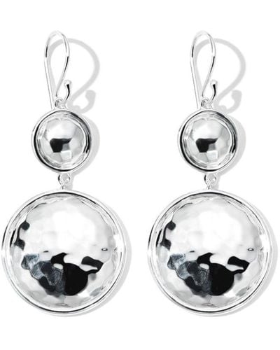 Ippolita Sterling Silver Classico Snowman Hammered Medium Earrings - White