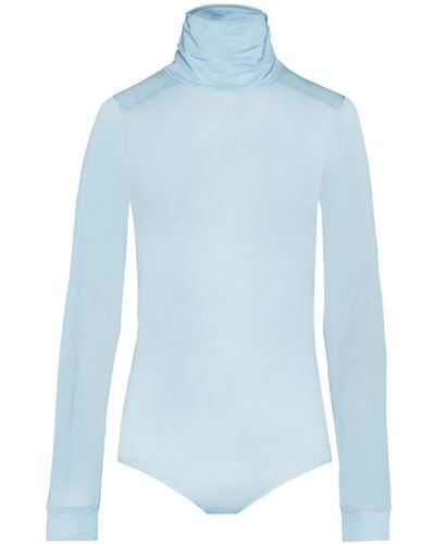 Maison Margiela High Neck Stretch Bodysuit - Blue