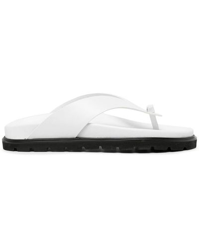 Reike Nen Chanclas de cuero en dos tonos - Blanco