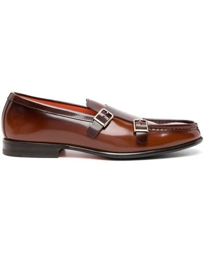 Santoni Carlos Double-strap Monk Shoes - Brown