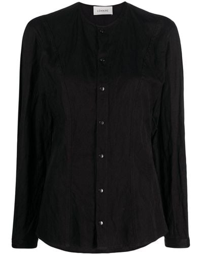 Lemaire スナップボタン シャツ - ブラック