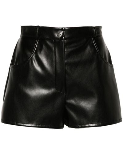 Elisabetta Franchi Logo-buckle Belted Shorts - Black