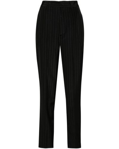 P.A.R.O.S.H. Pinstripe Tapered Trousers - Black