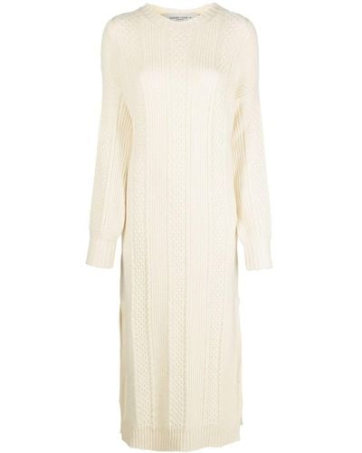 Golden Goose Cable-knit Crew Neck Dress - White
