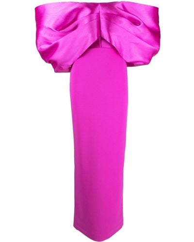 Solace London Filippa オフショルダー イブニングドレス - ピンク