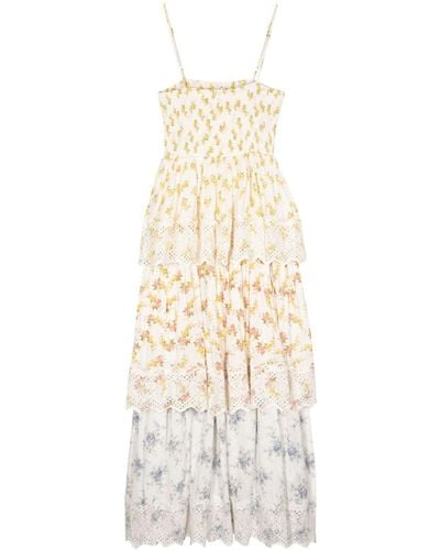 byTiMo Floral-print Layered Midi Dress - White