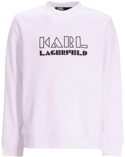 Karl Lagerfeld Sweat en coton à logo imprimé - Rose