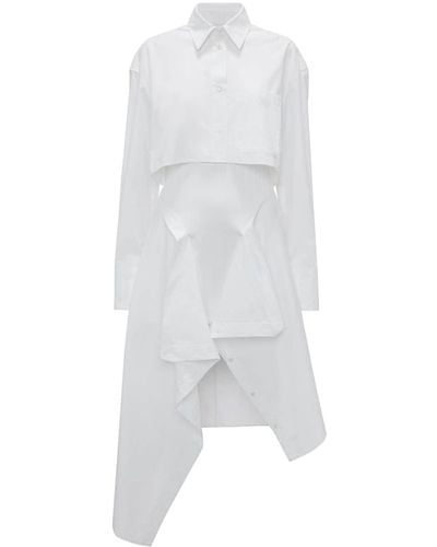 JW Anderson Seiden-Hemdkleid mit Knoten - Weiß