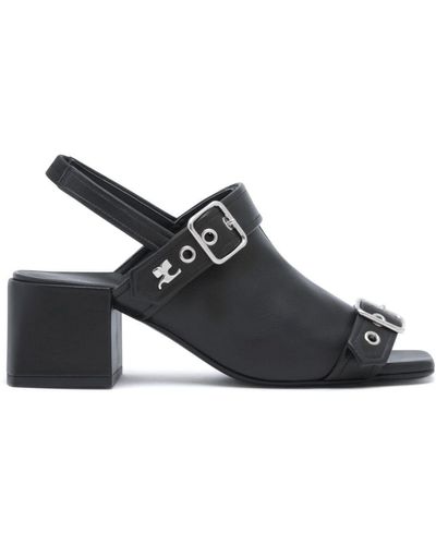 Courreges Gogo 70mm Leather Sandals - Black